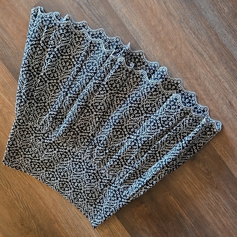 Express Black And White Eyelet Skater Skirt